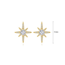 Load image into Gallery viewer, Fashion Simple Plated Gold Star Stud Earrings with Cubic Zirconia