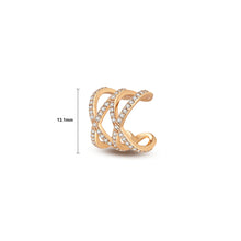 Load image into Gallery viewer, Fashion Personality Plated Gold Hollow Cross Geometry Single Ear Clip with Cubic Zirconia