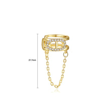 Load image into Gallery viewer, Simple Personality Plated Gold Hollow Oval Geometric Tassel Single Ear Clip with Cubic Zirconia