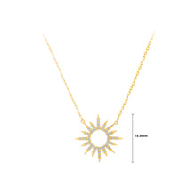Load image into Gallery viewer, 925 Sterling Silver Plated Gold Fashion Temperament Star Pendant with Cubic Zirconia and Necklace