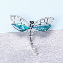 Load image into Gallery viewer, Fashion Simple Blue Dragonfly Brooch with Cubic Zirconia