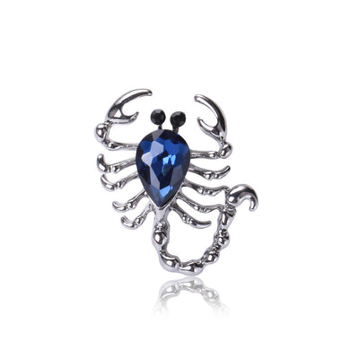 Fashionable Personality Scorpion Brooch with Blue Cubic Zirconia