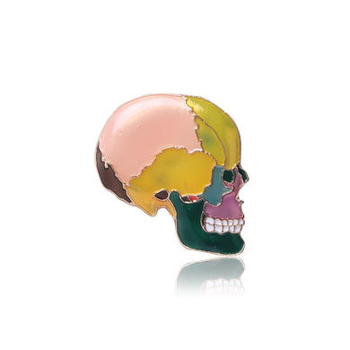 Fashion Personality Plated Gold Enamel Color Skull Brooch