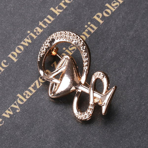 Fashion Personality Plated Gold Snake Shape Medical Logo Brooch