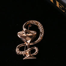 Load image into Gallery viewer, Fashion Personality Plated Gold Snake Shape Medical Logo Brooch