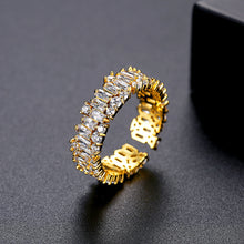 Load image into Gallery viewer, Fashion Brilliant Plated Gold Geometric Cubic Zirconia Adjustable Open Ring