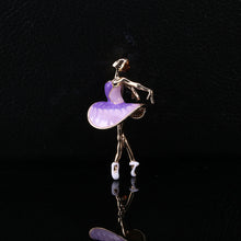 Load image into Gallery viewer, Fashion Elegant Plated Gold Enamel Purple Clothes Ballet Girl Brooch
