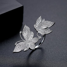 Load image into Gallery viewer, Elegant Brilliant Butterfly Geometric Adjustable Open Ring