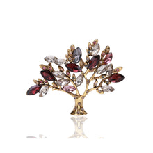 Load image into Gallery viewer, Fashion and Elegant Plated Gold Tree Brooch with Cubic Zirconia