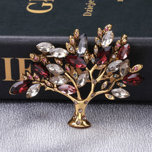 Load image into Gallery viewer, Fashion and Elegant Plated Gold Tree Brooch with Cubic Zirconia