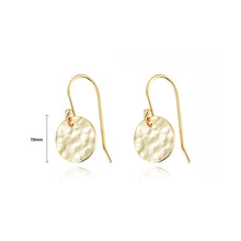 Load image into Gallery viewer, 925 Sterling Silver Plated Gold Simple Statement Convex Geometric Round Earrings