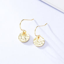 Load image into Gallery viewer, 925 Sterling Silver Plated Gold Simple Statement Convex Geometric Round Earrings