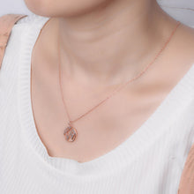 Load image into Gallery viewer, 925 Sterling Silver Plated Rose Gold Fashion Simple Hollow World Map Geometric Pendant with Necklace