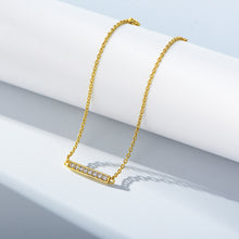 Load image into Gallery viewer, 925 Sterling Silver Plated Gold Simple Fashion Geometric Bar Bracelet with Cubic Zirconia