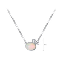 Load image into Gallery viewer, 925 Sterling Silver Simple Cute Bird Opal Geometric Pendant with Necklace