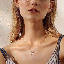 Load image into Gallery viewer, 925 Sterling Silver Plated Gold Fashion Simple Heart Moonstone Pendant with Necklace