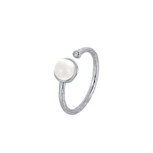 Load image into Gallery viewer, 925 Sterling Silver Simple Fashion Pattern Geometric Adjustable Open Ring with Moonstone