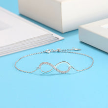 Load image into Gallery viewer, 925 Sterling Silver Simple Fashion Infinity Symbol Bracelet with Cubic Zirconia