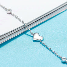 Load image into Gallery viewer, 925 Sterling Silver Simple Fashion Heart Anklet with Cubic Zirconia