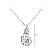 Load image into Gallery viewer, 925 Sterling Silver Fashion Elegant Fox Pendant with Cubic Zirconia and Necklace