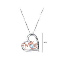 Load image into Gallery viewer, 925 Sterling Silver Fashion Simple Mom Heart Pendant with Blue Topaz and Necklace