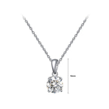 Load image into Gallery viewer, 925 Sterling Silver Simple Fashion April Birthstone Geometric Pendant with White Cubic Zirconia and Necklace