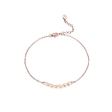 Load image into Gallery viewer, 925 Sterling Silver Plated Rose Gold Simple Fashion Irregular Pink Freshwater Pearl Chain Anklet