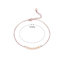 Load image into Gallery viewer, 925 Sterling Silver Plated Rose Gold Simple Fashion Irregular Pink Freshwater Pearl Chain Anklet