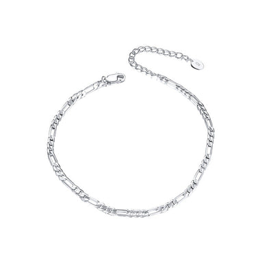 925 Sterling Silver Simple Fashion Geometric Chain Anklet
