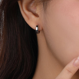 925 Sterling Silver Simple Personality Geometric Circle Stud Earrings