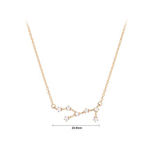 Load image into Gallery viewer, 925 Sterling Silver Plated Champagne Gold Fashion Simple Twelve Constellation Virgo Pendant with Cubic Zirconia and Necklace