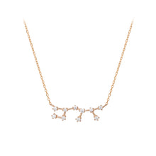Load image into Gallery viewer, 925 Sterling Silver Plated Champagne Gold Fashion Simple Twelve Constellation Sagittarius Pendant with Cubic Zirconia and Necklace