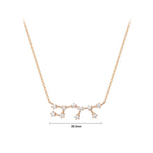 Load image into Gallery viewer, 925 Sterling Silver Plated Champagne Gold Fashion Simple Twelve Constellation Sagittarius Pendant with Cubic Zirconia and Necklace