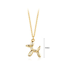 Load image into Gallery viewer, 925 Sterling Silver Plated Gold Simple Cute Balloon Dog Pendant with Necklace