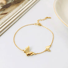 Load image into Gallery viewer, 925 Sterling Silver Plated Gold Fashion Elegant Butterfly Bracelet