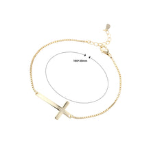 Load image into Gallery viewer, 925 Sterling Silver Plated Gold Simple Fashion Cross Bracelet