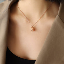 Load image into Gallery viewer, Simple and Cute Plated Rose Gold 316L Stainless Steel Lucky Cat Pendant with Necklace
