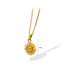 Load image into Gallery viewer, Fashion Temperament Plated Gold 316L Stainless Steel Sunflower Pendant with Necklace