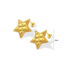 Load image into Gallery viewer, Simple Temperament Plated Gold 316L Stainless Steel Pattern Star Stud Earrings