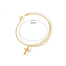 Load image into Gallery viewer, Fashion Simple Plated Gold 316L Stainless Steel Cross Bracelet