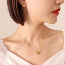 Load image into Gallery viewer, Fashion Simple Plated Gold 316L Stainless Steel Round Bead Heart Pendant with Necklace