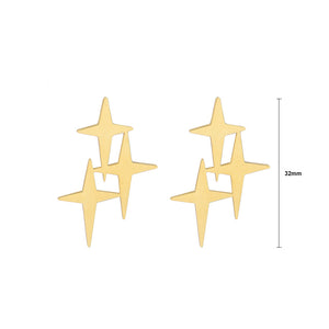 Simple Fashion Plated Gold 316L Stainless Steel Star Stud Earrings