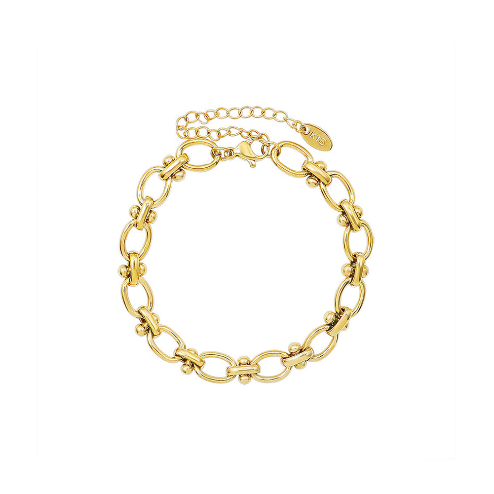 Simple Personality Plated Gold 316L Stainless Steel Geometric Chain Bracelet