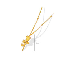 Load image into Gallery viewer, Fashion Elegant Plated Gold 316L Stainless Steel Rose Pendant with Necklace