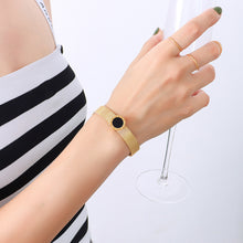 Load image into Gallery viewer, Fashion Personality Plated Gold 316L Stainless Steel Roman Numeral Geometric Round Strap Bracelet