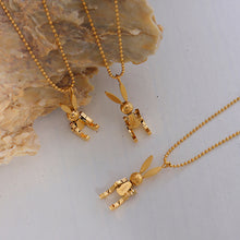 Load image into Gallery viewer, Fashion Temperament Plated Gold 316L Stainless Steel Mechanical Rabbit Pendant with Necklace
