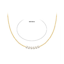 Load image into Gallery viewer, Simple Fashion Plated Gold 316L Stainless Steel Geometric Imitation Pearl Pendant with Necklace