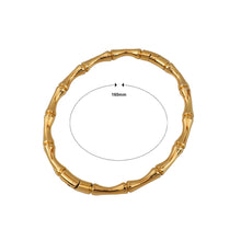 Load image into Gallery viewer, Simple Personality Plated Gold 316L Stainless Steel Bamboo Geometric Bangle