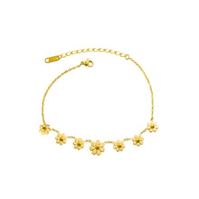 Load image into Gallery viewer, Fashion Elegant Plated Gold 316L Stainless Steel Daisy Anklet