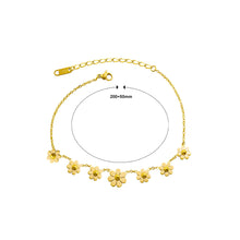 Load image into Gallery viewer, Fashion Elegant Plated Gold 316L Stainless Steel Daisy Anklet